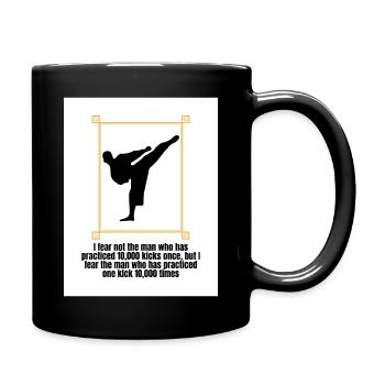 Kickboxen Bruce Lee - Tasse einfarbig - Schwarz - Rechts