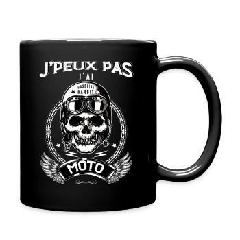 Je Peux Pas J'ai Moto, Idée Cadeau Motard - Mug uni - noir - Droite