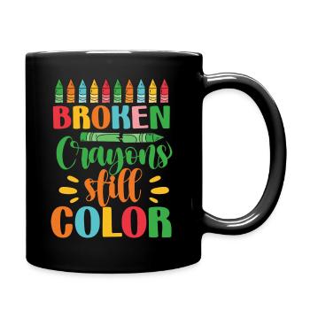 Crayons cassés Couleur fixe - Mug uni - noir - Droite
