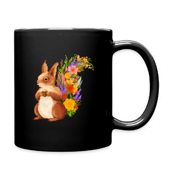 Eichhörnchen - Tasse einfarbig - Schwarz - Rechts