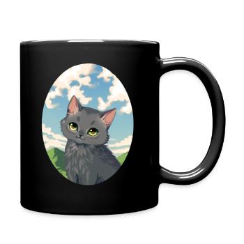 Dovewing Taubenflug Graue Katze Kitten Himmel - Tasse einfarbig - Schwarz - Rechts