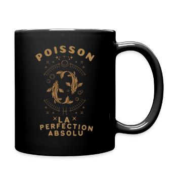 Signe astrologique poisson - Mug uni - noir - Droite