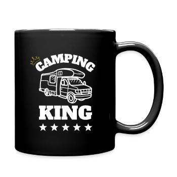 Camping King Geschenkidee - Tasse einfarbig - Schwarz - Rechts