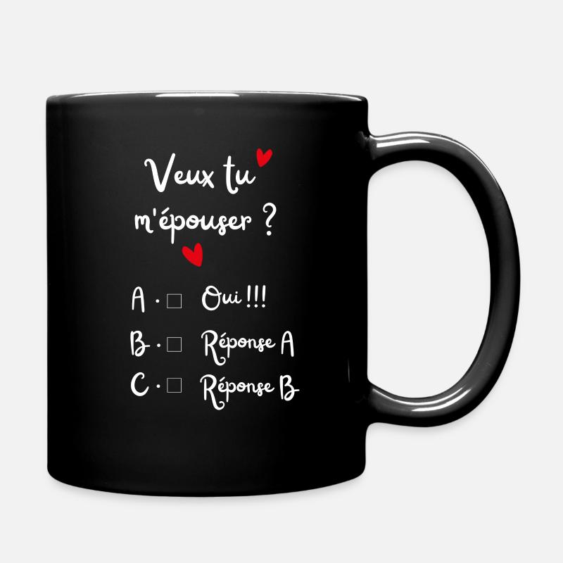 Demande en mariage choix multiple - Mug uni - noir