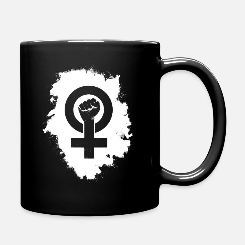 FEMINISM LOGO 2022 white - Full Colour Mug - black