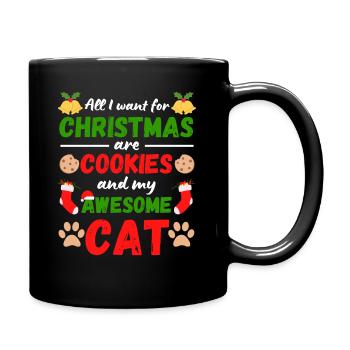 Noël avec des biscuits mangeurs de chats - Mug uni - noir - Droite