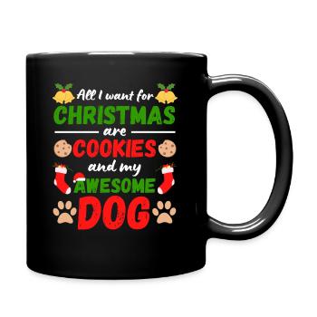 Noël avec votre chien Manger des biscuits - Mug uni - noir - Droite