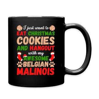 Weihnachten Belgian Malinois Kekse - Tasse einfarbig - Schwarz - Rechts