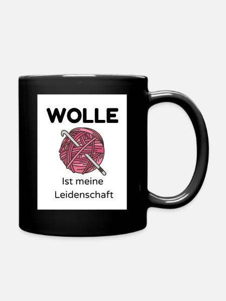 Wolle - Tasse einfarbig - Schwarz