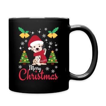 Weihnachten Süßer Dalmatiner Liebhaber Kawaii - Tasse einfarbig - Schwarz - Rechts