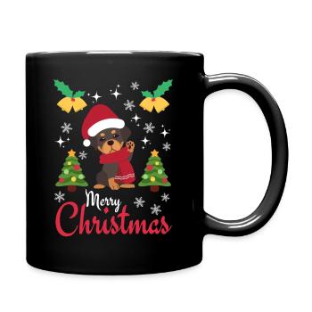 Weihnachten Süßer Rottweiler Liebhaber Kawaii - Tasse einfarbig - Schwarz - Rechts