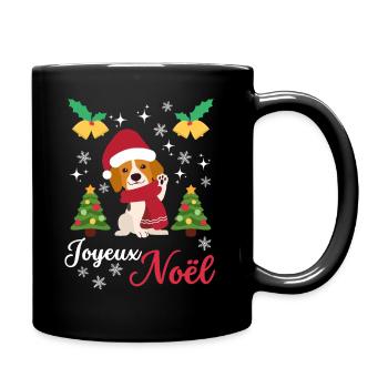 Weihnachten Süßer Beagle Kawaii - Tasse einfarbig - Schwarz - Rechts