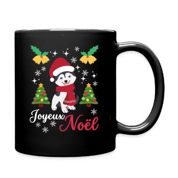 Christmas Sweet Husky Lover Kawaii - Full Colour Mug - black - Right