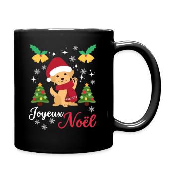Noël Sweet Golden Retriever Kawaii - Mug uni - noir - Droite