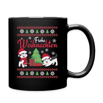 Christmas Sweet Husky Lover Kawaii - Full Colour Mug - black - Right