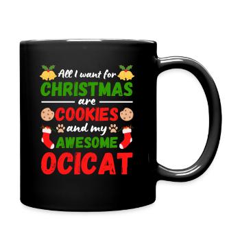 Biscuits ocicat de Noël pour chats - Mug uni - noir - Droite