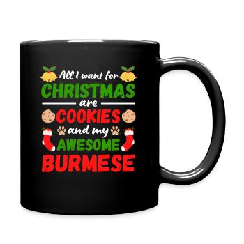 Christmas Burma Cat Cookies - Full Colour Mug - black - Right