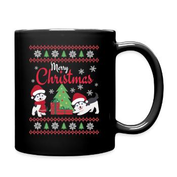 Christmas Sweet Husky Lover Kawaii - Full Colour Mug - black - Right