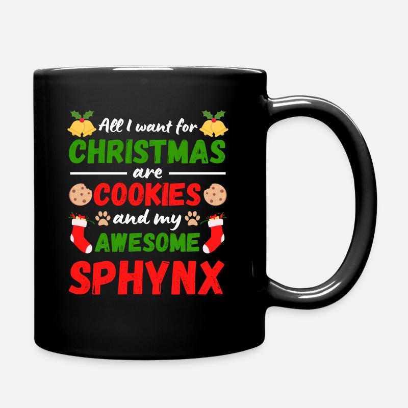 Biscuits de Noël Sphynx Cat - Mug uni - noir