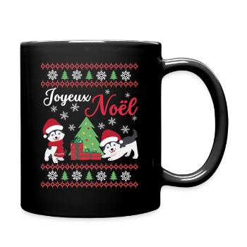 Christmas Sweet Husky Lover Kawaii - Full Colour Mug - black - Right
