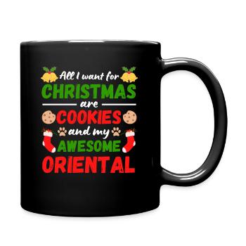 Weihnachten Orientalische Katze Kekse - Tasse einfarbig - Schwarz - Rechts