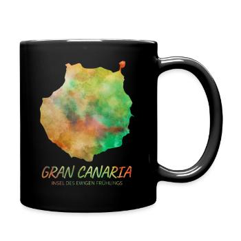 Gran Canaria bunt - Tasse einfarbig - Schwarz - Rechts