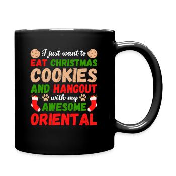 Weihnachten Orientalische Katze Kekse - Tasse einfarbig - Schwarz - Rechts