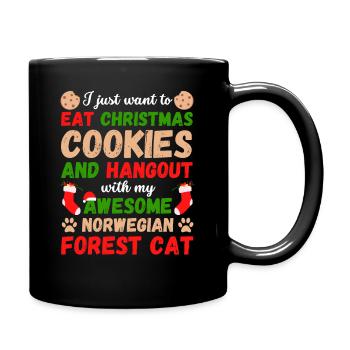 Weihnachten Waldkatze Kekse - Tasse einfarbig - Schwarz - Rechts