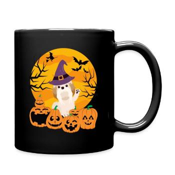 Süßer und gruseliger Shih Tzu Halloween Hund - Tasse einfarbig - Schwarz - Rechts