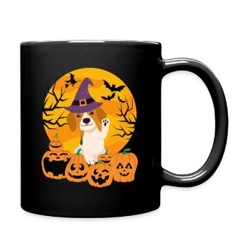 Cute Beagle Halloween Costume Dog - Full Colour Mug - black - Right