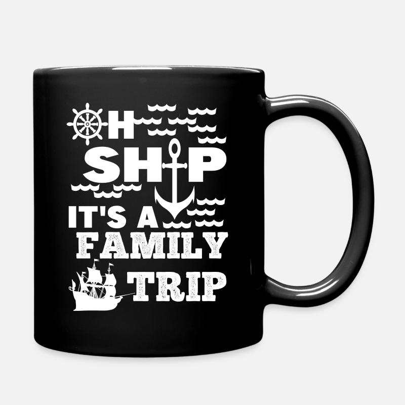 Family trip with ship - Tasse einfarbig - Schwarz