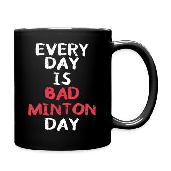badminton badminton player badminton badminton day - Full Colour Mug - black - Right