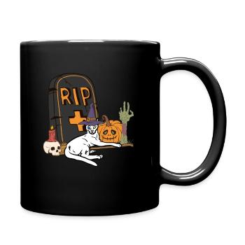 Mignon et effrayant Khao Manee chat d’Halloween - Mug uni - noir - Droite