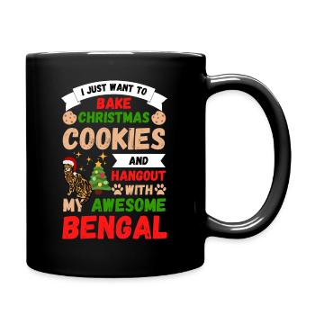 Biscuits de cuisson de chat bengale de Noël avec chat - Mug uni - noir - Droite