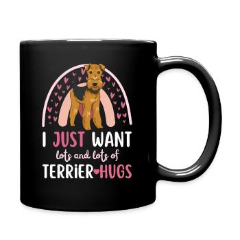 Süßer Airedale Terrier Liebhaber Kawaii - Tasse einfarbig - Schwarz - Rechts