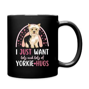 Süßer Yorkshire Terrier Liebhaber Kawaii - Tasse einfarbig - Schwarz - Rechts