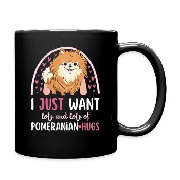 Doux nain spitz amoureux kawaii - Mug uni - noir - Droite
