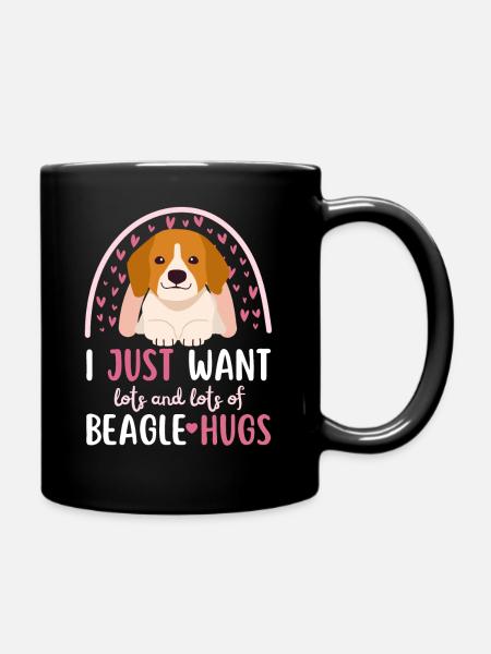 Sweet Beagle Lover Kawaii - Mug uni - noir