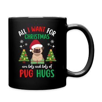 Weihnachten Süßer Mops Liebhaber Kawaii - Tasse einfarbig - Schwarz - Rechts