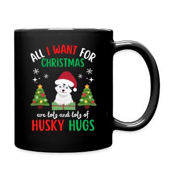 Christmas Sweet Husky Lover Kawaii - Full Colour Mug - black - Right