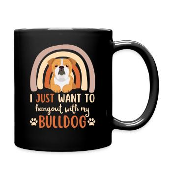 Cute English Bulldog Lovers Kawaii - Full Colour Mug - black - Right