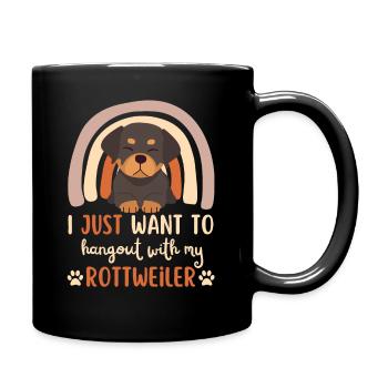 Süßer Rottweiler Liebhaber Kawaii - Tasse einfarbig - Schwarz - Rechts