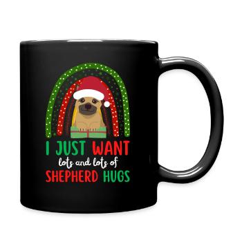 Christmas Cute German Shepherd Kawaii - Full Colour Mug - black - Right