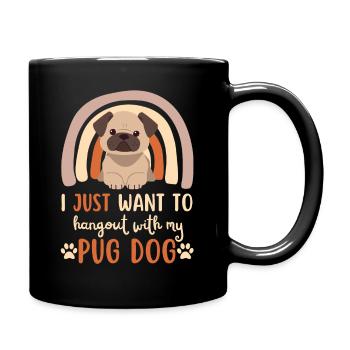 Süßer Mops Liebhaber Kawaii - Tasse einfarbig - Schwarz - Rechts