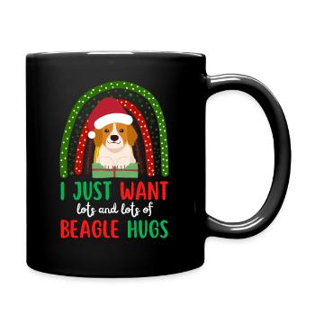 Christmas Cute Beagle Kawaii - Full Colour Mug - black - Right