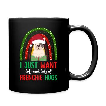Christmas Cute French Bulldog Kawaii - Full Colour Mug - black - Right