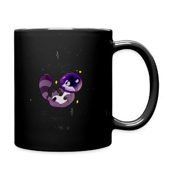 Space Galaxy Raccoon Design - Full Colour Mug - black - Right