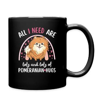 Doux nain spitz amoureux kawaii - Mug uni - noir - Droite