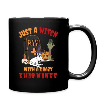Mignon et effrayant Khao Manee chat d’Halloween - Mug uni - noir - Droite