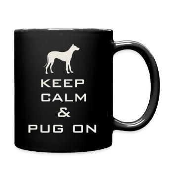 Restez calme et carlin - Mug uni - noir - Droite